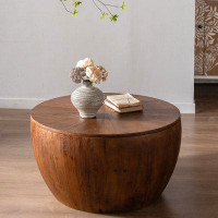 Millwood Pines Dipasquale Detachable Top Drum Coffee Table with Storage