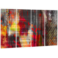 Design Art Decorative Design - Modern Abstract 4 Piece Graphic Art on Wrapped Canvas Set