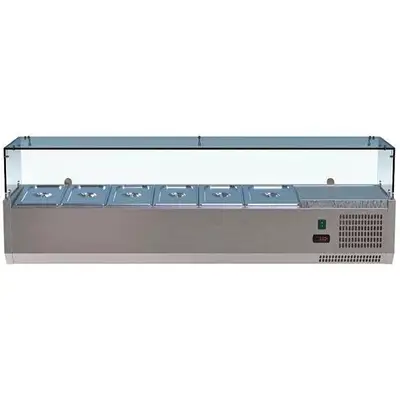 60 CHEF Refrigerated Countertop Topping Rail | Restaurant Equipment | Cafe/Sandwich/Pizzeria Shops