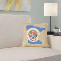 East Urban Home Centre Drive Minnesota State Flag Pillow in , Spun Polyester/Throw Pillow