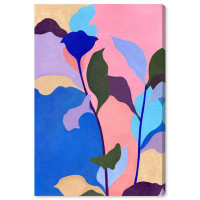 Wynwood Studio Floral And Botanical Special Plants Delivery Pastel Leaf Silhouettes Modern Blue And Pastel Pink Canvas W