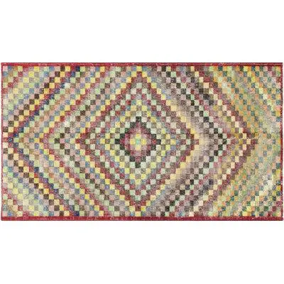 Nalbandian One-of-a-Kind Hand-Knotted 1960s 4' x 7' Wool Area Rug in Red/Brown/Green