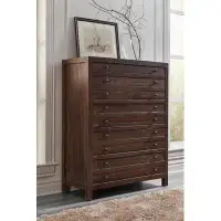 Millwood Pines Dayyan Five Drawer Solid Wood Chest In Java (2024)