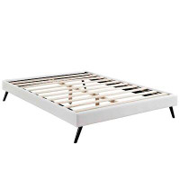 George Oliver Lefancy Laquishia Vinyl Bed Frame with Round Splayed Legs