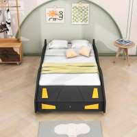 Isabelle & Max™ Advaith Twin Size Wood Platform Bed with Wheels and Storage Space