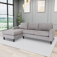 Latitude Run® Aeddan Modern Grey L Shaped Sectional Sofas Couches for Living Room, Bedroom with Solid Wood Frame