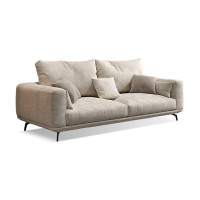 Fortuna Femme 82.68" Light Khaki Cloth Standard Sofa cushion Loveseat