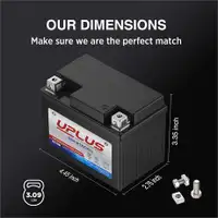 UPLUS EB4-3 Motorcycle Battery YTX4L-BS Replacement SLA AGM Batteries