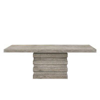 Acme Faustine Dining Table In Salvaged Light Oak Finish