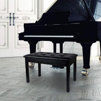 Winston Porter Piano Bench with Waterproof Cushion and Inner Solid Flip-Top Extra Music