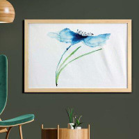 East Urban Home Ambesonne Watercolor Flower Wall Art With Frame, Cornflower Summer Botanic Floral Blooming Plants Print,