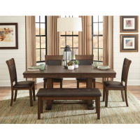 Wildon Home® Wieland Rustic Brown Extendable Dining Set