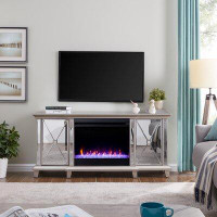 Rosdorf Park Katrien Mirrored Colour Changing Electric Fireplace