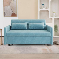 Latitude Run® Minimalist Style Velvet Sofa Bed with Two Pillows for Living Room