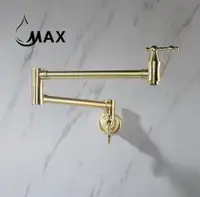 Pot Filler Faucet Double Handle Traditional Wall Mounted 27 With Accessories Brushed Gold Finish