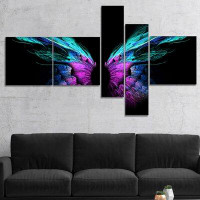 Made in Canada - East Urban Home 'Blue Butterfly Wings' Graphic Art Print Multi-Piece Image on Canvas