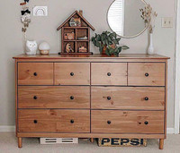Midcentury Wood Dresser Accent Storage Shelf Drawer Chest Cabinet