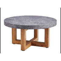 MR A modern retro circular coffee table with a diameter of 31.4 inches, made of MDF material WQLY322-W1151131361