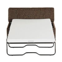 Wrought Studio Twin Size Folding Ottoman Sleeper Bed With Mattress Convertible Guest Bed Light Grey