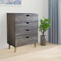 George Oliver Contemporary Wood 4-Drawer Chest Distressed Gray Chest of Drawers