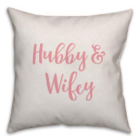 Ebern Designs Oakes Hubby and Wifey Throw Pillow