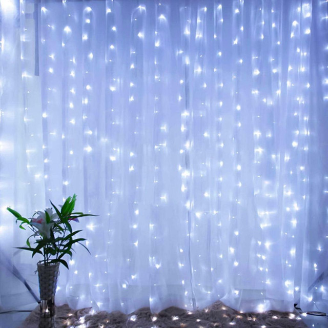 NEW 300 LED REMOTE 8 MODES TIMER WINDOW CURTAIN LIGHTS 9.8 FT 57WCL in Indoor Lighting & Fans in Edmonton - Image 3