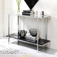 Ivy Bronx Mirrored Console Table For Living Room