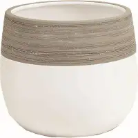 Rosecliff Heights Grey Matte Top And White Glossy Bottom Planter