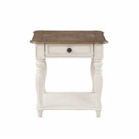 Rosalind Wheeler Rustic Wood Frame End Table,Side Table With 1 Drawer And 1 Shelves