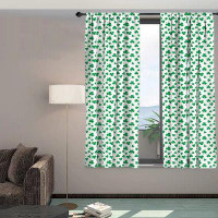 Winston Porter Window Treatments 2 Panel Set For Living Room Bedroom, With Rod Pocket, Fern Green