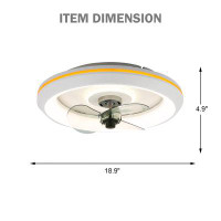 Wrought Studio 19" 3 - Blade LED Smart Flush Mount Ceiling Fan with Remote Control and Light Kit Included