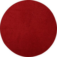 Latitude Run® Latitude Run® Solid Colour Round Shape Area Rugs Red