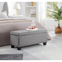 Home Enter Hub Upholstered Storage Rectangular Bench for Entryway and Living Room