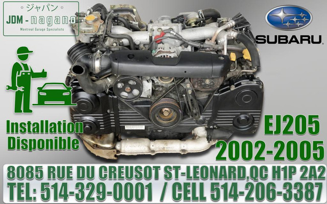 Moteur JDM EJ205 EJ20 Turbo, Subaru Impreza WRX 2002 2003 2004 2005 Turbo Engine, 02 03 04 05 JDM SAAB Motors in Engine & Engine Parts in Greater Montréal