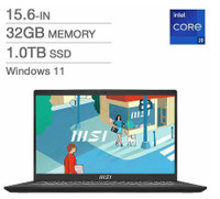 LAPTOP MSI Modern B13M-010US 15.6 Intel i9-13900H 1TB SSD 32GB RAM Windows 11 - ON EXPÉDIE PARTOUT AU QUÉBEC !