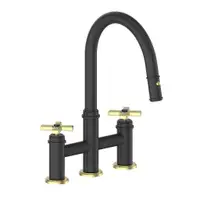 Vogt - Zehn Bridge Kitchen Faucet w 12 Finishes ( 7 Solid Tone &amp; 5 - 2 Tone Faucets ) and 3 Handle Choices