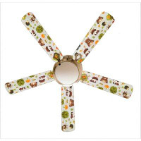 Zoomie Kids 52" Songer 5 - Blade Flush Mount Ceiling Fan with Pull Chain and Light Kit Included