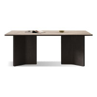 Hokku Designs 55.12" Darkgray Rock Beam + Metals Dining Table
