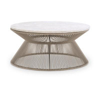 Legacy Classic Furniture Biscayne Rope Cocktail Table W/ Travertine Top