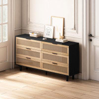 Bay Isle Home™ 6-Drawers Rattan Storage Cabinet Rattan Drawer for Bedroom