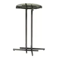 Pulaski Furniture Glass Top Spot Table with Metal Base Pedestal