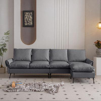 George Oliver L-Shaped Technical Leather Upholstered Sofa