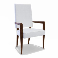 Arditi Collection Athamas Walnut Wood White Dining Chair (High Back)