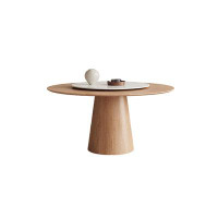 Orren Ellis Household circular dining table Modern simple ash wood dining table