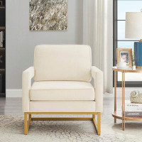 Mercer41 Modern Style Accent Chair with Gold Metal Base