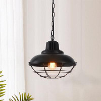 Williston Forge 1 - Light Single Dome Pendant With Wrought Iron Accents