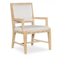 Hooker Furniture Retreat Full Back Arm Chair in Light Wood/Dune/Wiley Snow