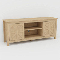 Gracie Oaks TV Console Table with 2 barn storage cabinets for TV accessories