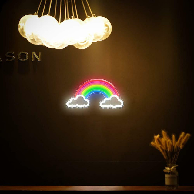 NEW RAINBOW NEON SIGN LED WALL ART WN12 in Outdoor Lighting in Alberta