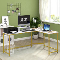 Latitude Run® Angelpreet Reversible L-Shape Desk